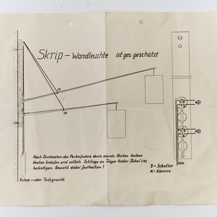 Bild 7 zu Objekt, Gegengewicht Doppelarm Wandleuchte, um 1958, Rupprecht Skrip,Ruprecht Skrip, Skrip Leuchten, Deutschland / Germany, 177A 200