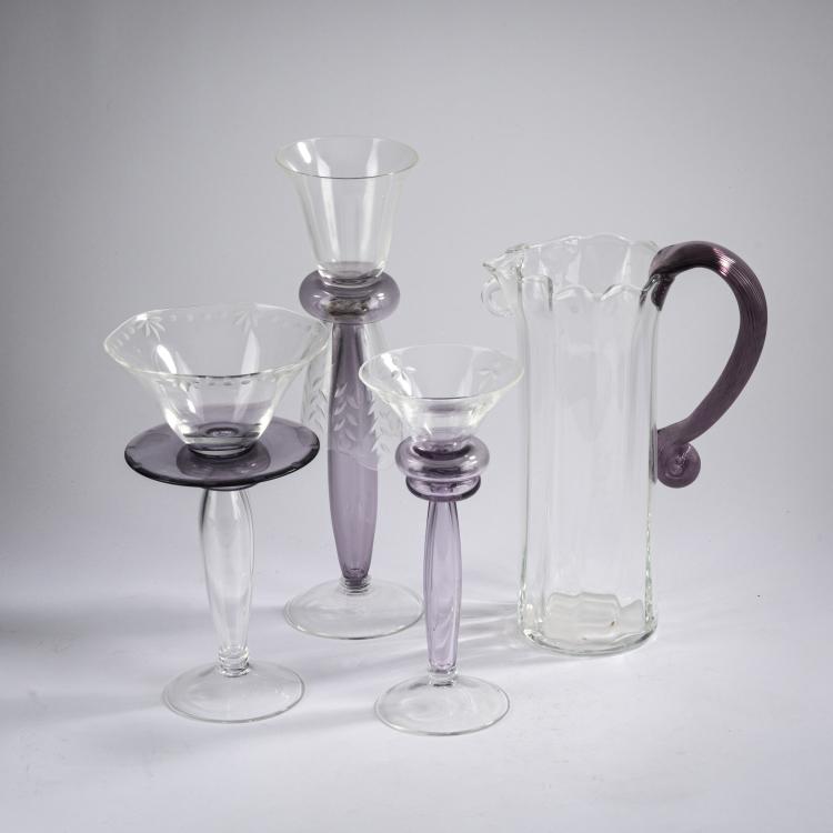 Bild 1 zu Objekt, Three decorative glasses 'Enrico II and III' and jug, 1989 (design), Bořek &Scaron;&iacute;pek, Driade, Corsico, 177A 154