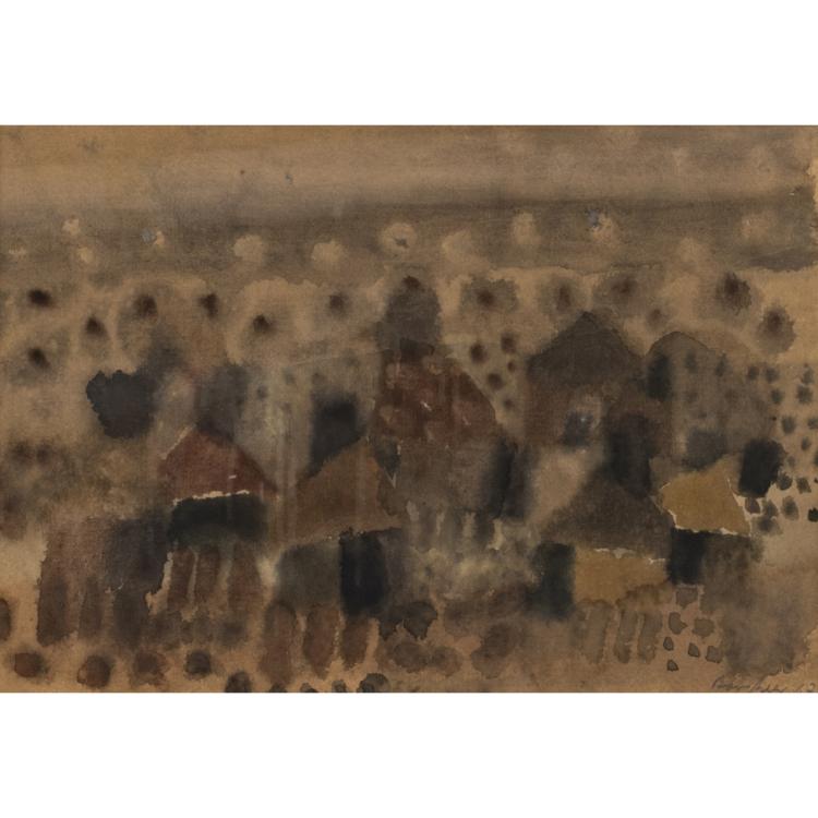 Hauptbild zu Objekt, View of houses, 1967, Eduard Bargheer, 177C 636