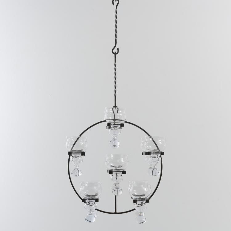 Bild 4 zu Objekt, Twelve-flame ceiling candlestick, 1970s, Erik H&ouml;glund (attributed), Str&ouml;mman & Co., G&ouml;teborg, Boda Nova Glassworks (zugeschrieben/attr.), 177A 111