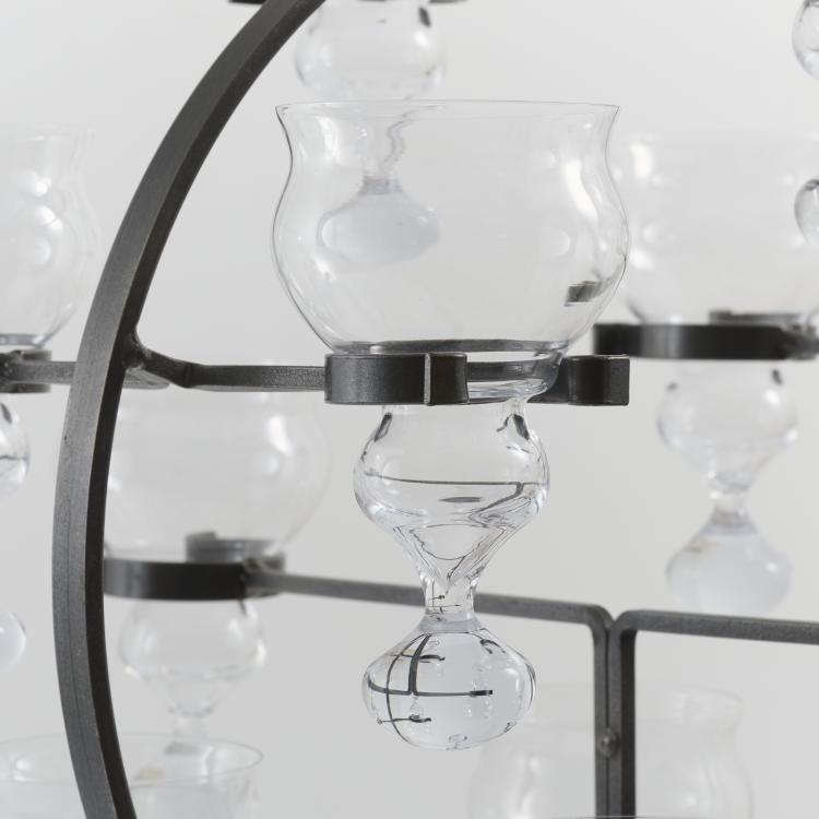 Bild 5 zu Objekt, Twelve-flame ceiling candlestick, 1970s, Erik H&ouml;glund (attributed), Str&ouml;mman & Co., G&ouml;teborg, Boda Nova Glassworks (zugeschrieben/attr.), 177A 111