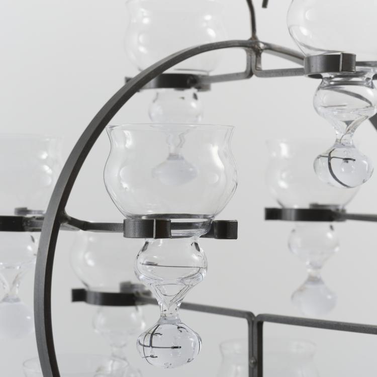 Bild 6 zu Objekt, Twelve-flame ceiling candlestick, 1970s, Erik H&ouml;glund (attributed), Str&ouml;mman & Co., G&ouml;teborg, Boda Nova Glassworks (zugeschrieben/attr.), 177A 111