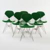 Six 'Wire Chair - DKR-2' chairs on Eiffel Tower base with 'Bikini' upholstery, c. 1951