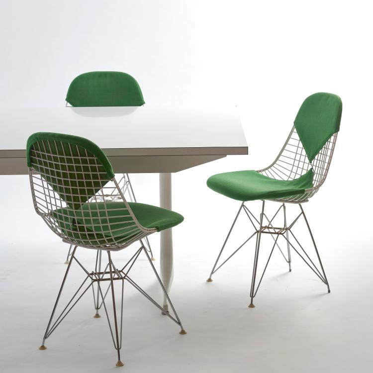 Bild 6 zu Objekt, 6 'Wire Chair - DKR-2' chairs, Eiffel Tower base 'Bikini' upholstery, c. 1951, Charles & Ray Eames, Vitra, Birsfelden; Miller, Herman, Zeeland, 178B 664
