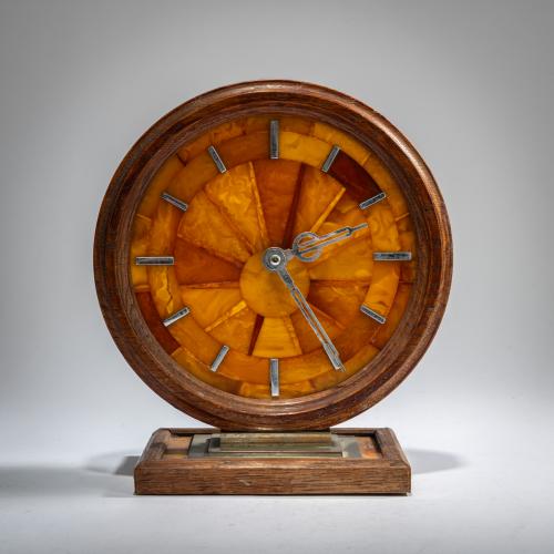 Amber mantel clock, 1930s