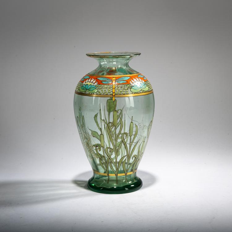 Hauptbild zu Objekt, Vase 'Libellen', um 1900, Fritz Heckert, Heckert, Fritz, Petersdorf, 178A 213