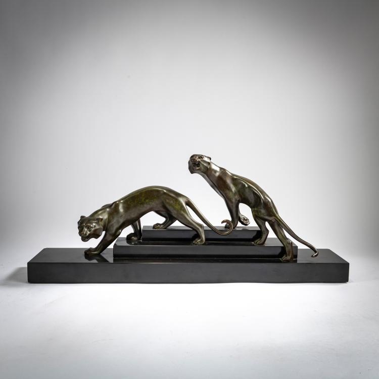 Hauptbild zu Objekt, Bronze figure 'Deux Panth&egrave;res', c. 1930, Georges Lavroff, 178A 236