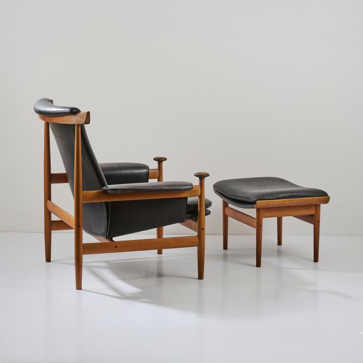 Bild 2 zu Objekt, Armlehnsessel 'Bwana' mit Ottoman, um 1958, Finn Juhl, France & S&oslash;n, Kopenhagen / Copenhagen, 177A 208
