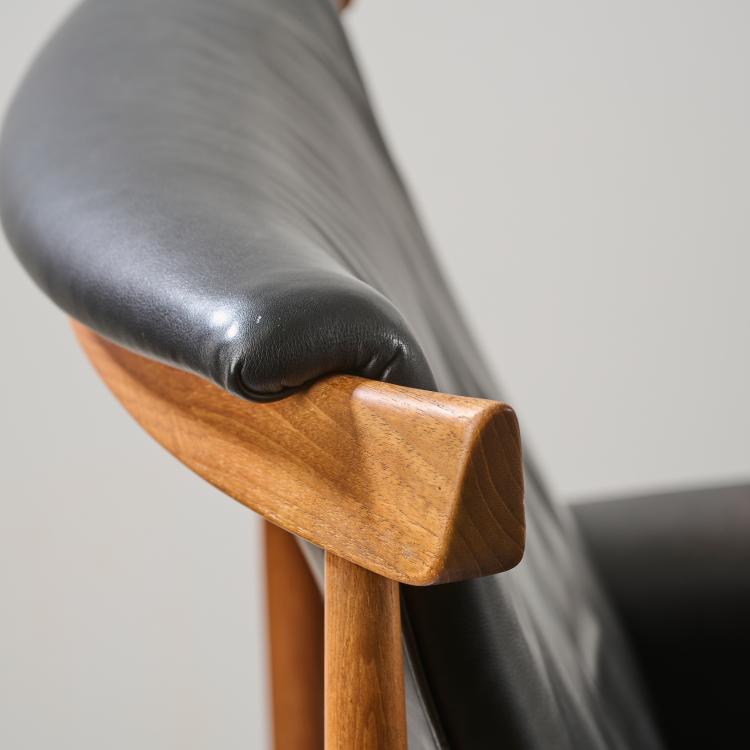 Bild 4 zu Objekt, Armlehnsessel 'Bwana' mit Ottoman, um 1958, Finn Juhl, France & S&oslash;n, Kopenhagen / Copenhagen, 177A 208