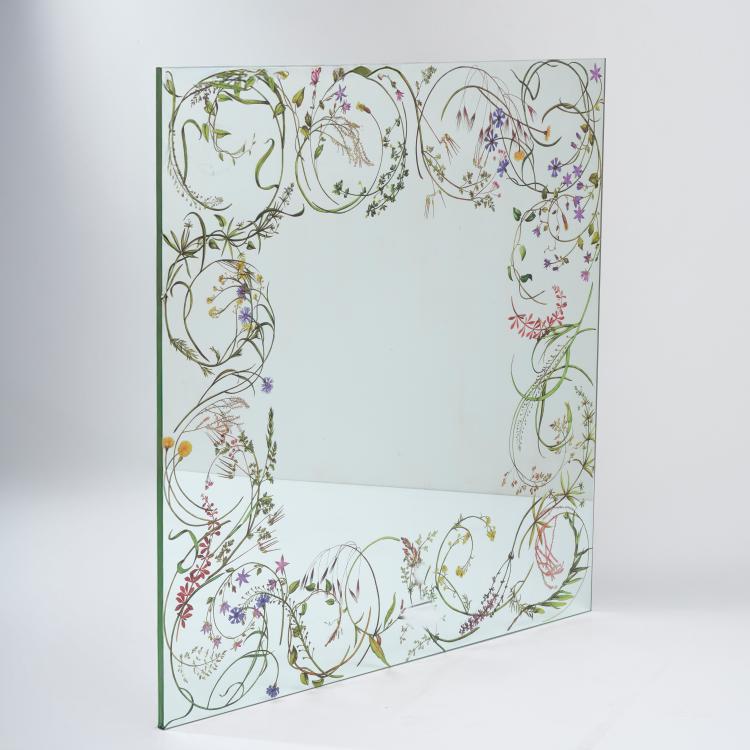 Hauptbild zu Objekt, Wall mirror 'Egeto' - 'Wild Herbs', c. 1990, William Bertocco,Vittorio Locatelli, Driade, Corsico, 178B 887