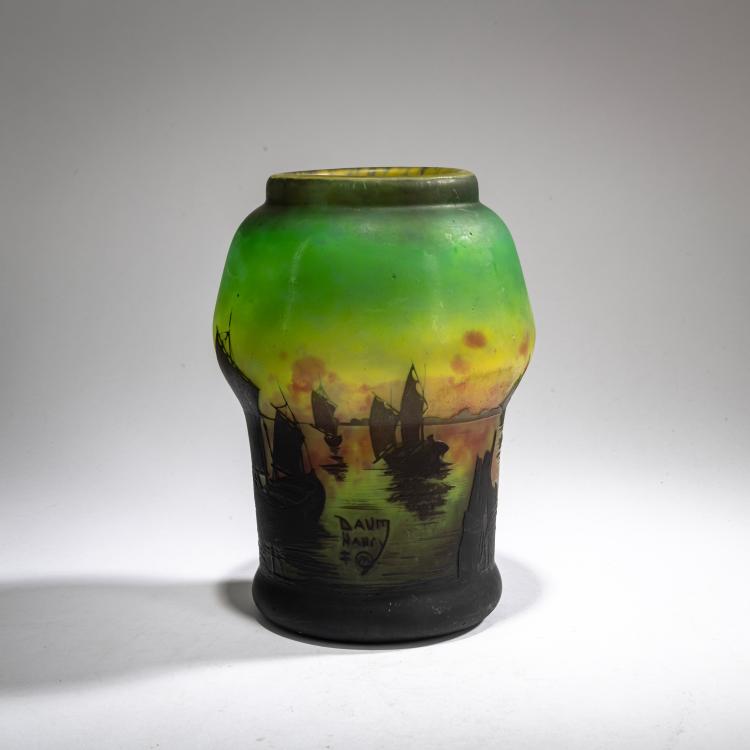 Bild 1 zu Objekt, Vase 'Voiliers, soleil couchant', um 1910, Daum Fr&egrave;res, Nancy, 178A 30