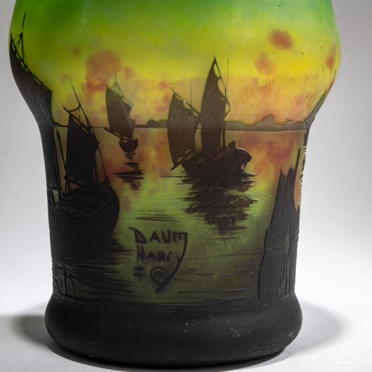 Bild 2 zu Objekt, Vase 'Voiliers, soleil couchant', um 1910, Daum Fr&egrave;res, Nancy, 178A 30