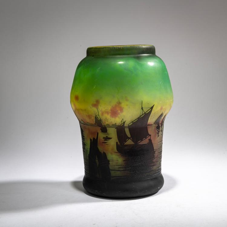 Bild 3 zu Objekt, Vase 'Voiliers, soleil couchant', um 1910, Daum Fr&egrave;res, Nancy, 178A 30