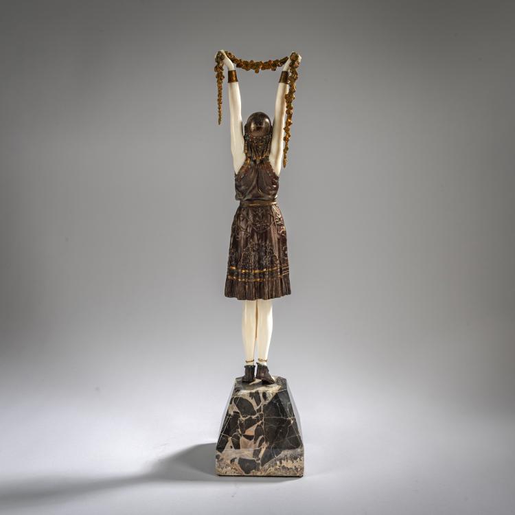 Bild 2 zu Objekt, Chryselephantinfigur 'First Flowers', um 1928, Dem&egrave;tre H. Chiparus, 178A 226