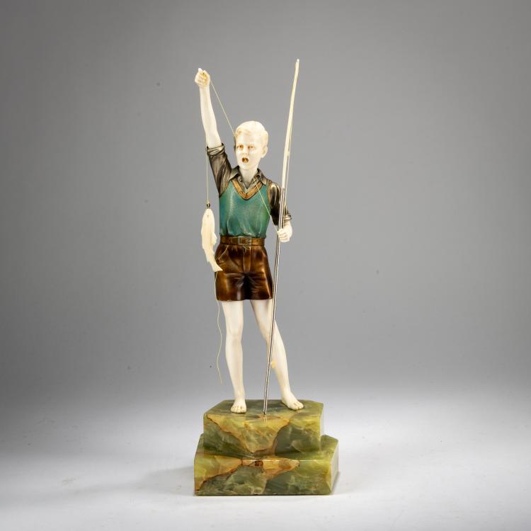 Bild 1 zu Objekt, Chryselephantinfigur 'Fischerjunge', um 1930, Ferdinand Preiss, 178A 268
