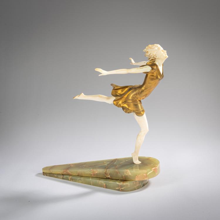 Hauptbild zu Objekt, Chryselephantine figure 'Breasting the Tape', c. 1930, Ferdinand Preiss, 178A 270