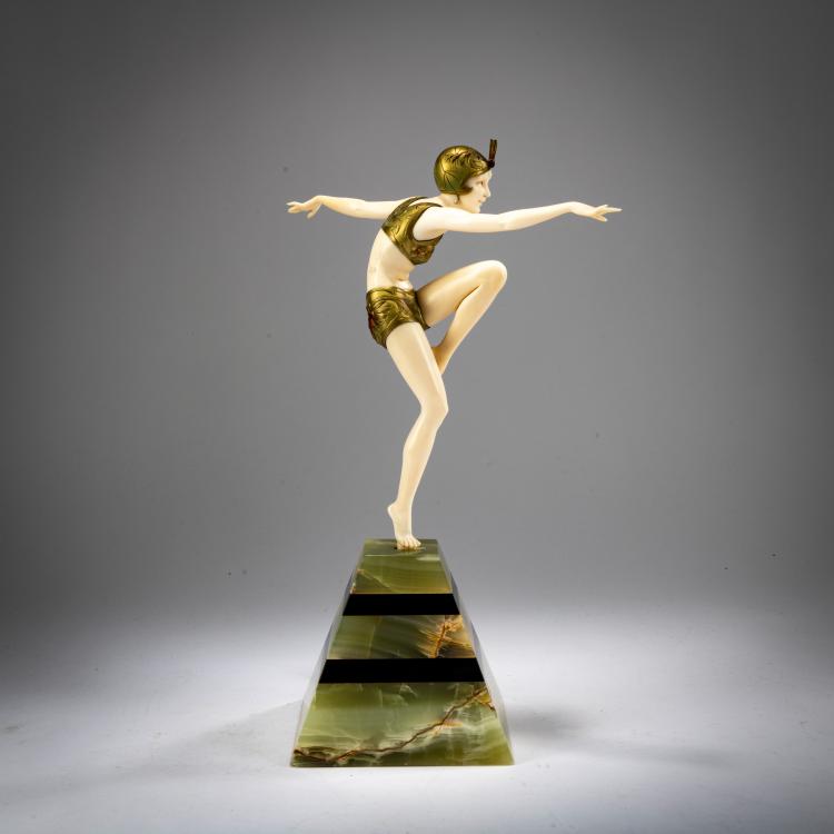 Hauptbild zu Objekt, Chryselephantinfigur 'Con Brio', um 1925, Ferdinand Preiss, 178A 265