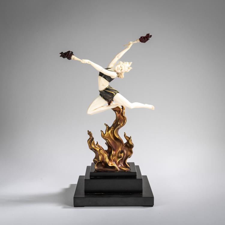 Hauptbild zu Objekt, Chryselephantinfigur 'Flamment&auml;nzerin', um 1928, Ferdinand Preiss, 178A 267