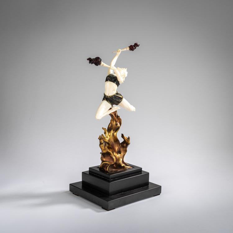 Bild 1 zu Objekt, Chryselephantinfigur 'Flamment&auml;nzerin', um 1928, Ferdinand Preiss, 178A 267