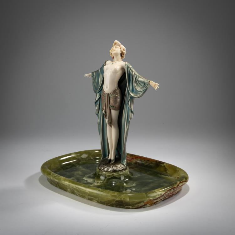 Bild 3 zu Objekt, Schale mit Chryselephantinfigur 'Fr&uuml;hlingserwachen', um 1930, Ferdinand Preiss, 178A 269