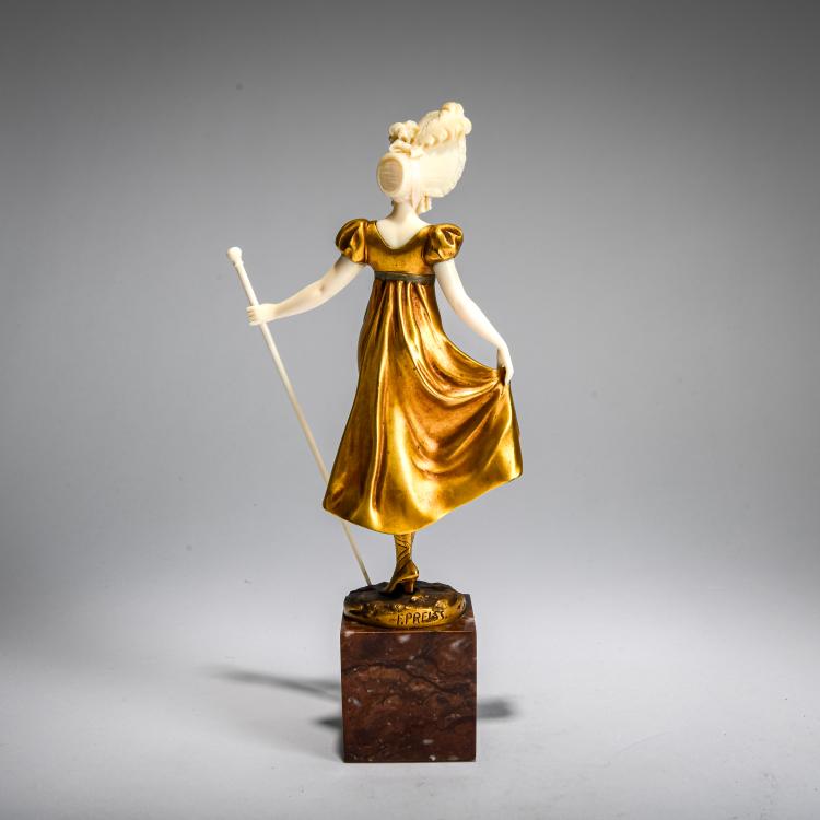 Bild 2 zu Objekt, Chryselephantinfigur 'Elegante', um 1922, Ferdinand Preiss, 178A 258