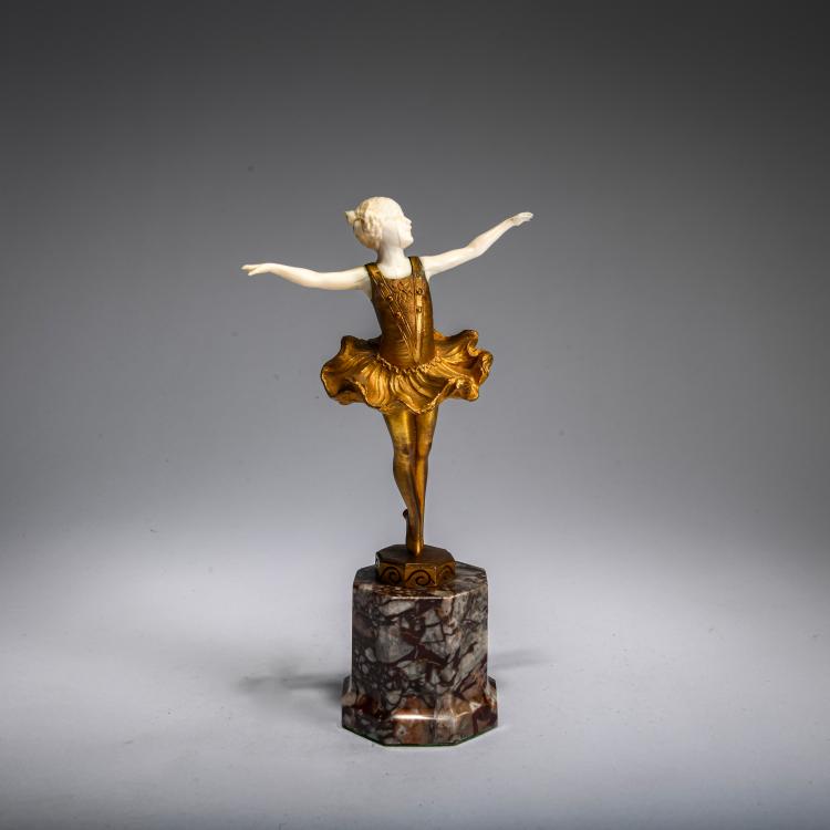 Hauptbild zu Objekt, Chryselephantinfigur 'Ballerina', um 1920, Ferdinand Preiss, Preiss & Kassler, Berlin, 178A 256
