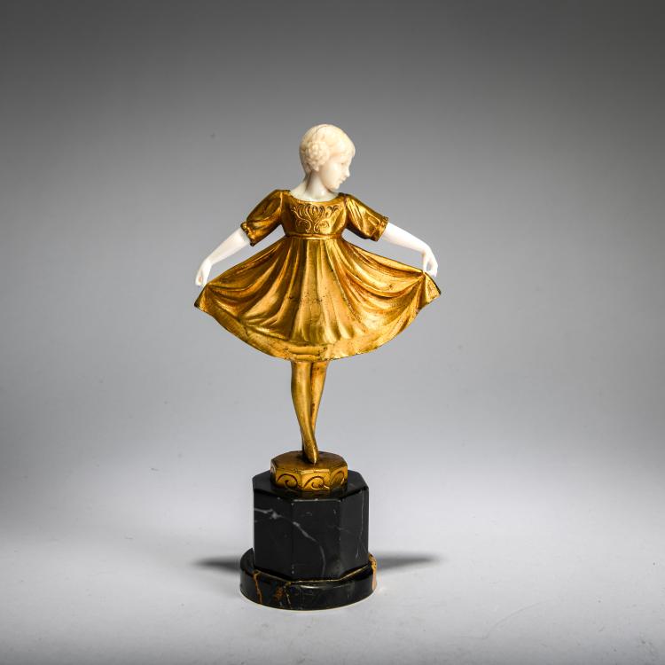 Hauptbild zu Objekt, Chryselephantinfigur 'Liselotte', um 1920, Ferdinand Preiss, 178A 257
