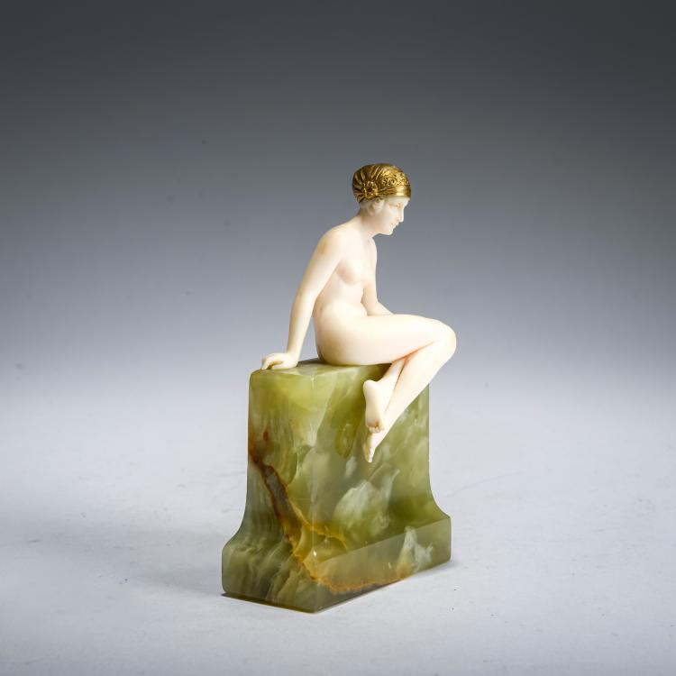 Bild 1 zu Objekt, Elfenbeinfigur 'Reflexion', um 1922, Ferdinand Preiss, 178A 259