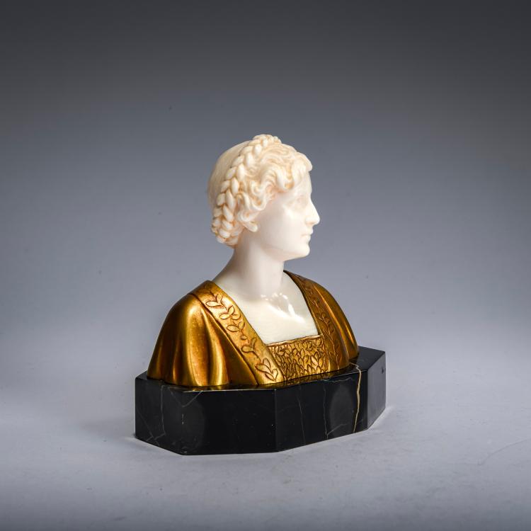 Bild 1 zu Objekt, Chryselephantinfigur 'Frauenb&uuml;ste', um 1930, Ferdinand Preiss, 178A 272