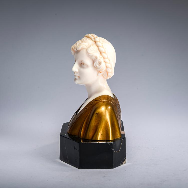 Bild 2 zu Objekt, Chryselephantinfigur 'Frauenb&uuml;ste', um 1930, Ferdinand Preiss, 178A 272