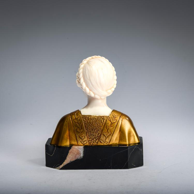 Bild 3 zu Objekt, Chryselephantinfigur 'Frauenb&uuml;ste', um 1930, Ferdinand Preiss, 178A 272