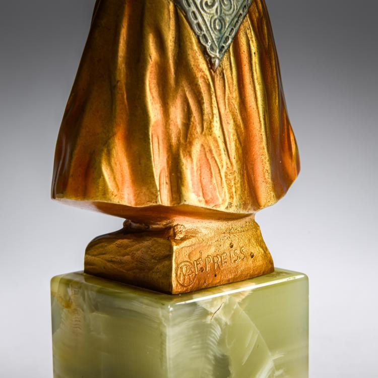 Bild 3 zu Objekt, Chryselephantinfigur 'Victorianisches M&auml;dchen mit Pompadour', um 1922, Ferdinand Preiss, Preiss & Kassler, Berlin, 178A 261