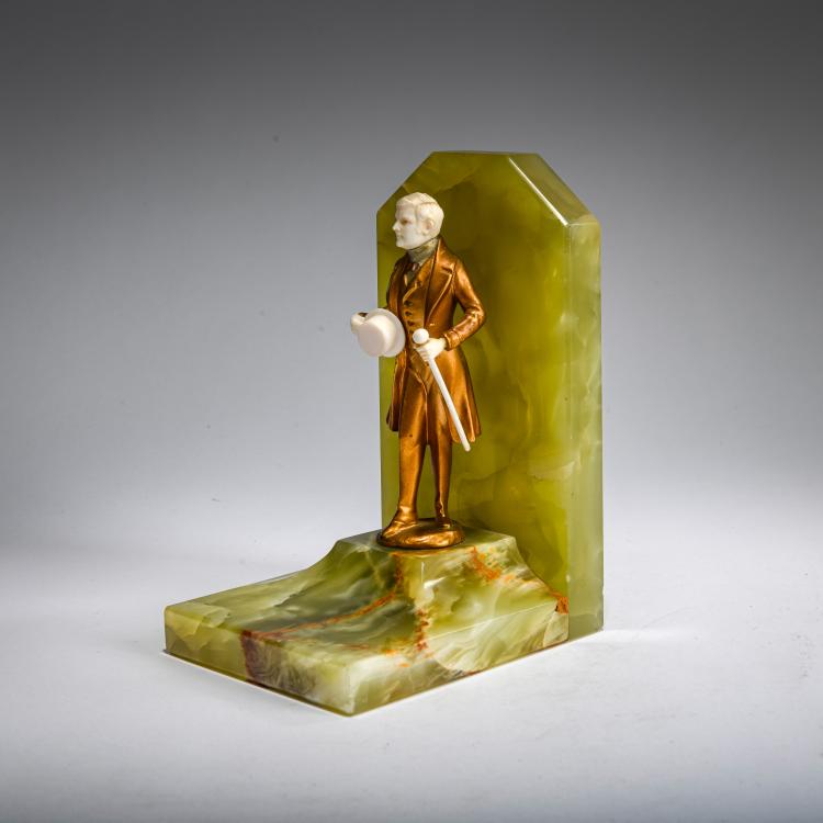 Bild 1 zu Objekt, Buchst&uuml;tze mit Chryselephantinfigur 'Biedermeierherr', um 1922, Ferdinand Preiss, 178A 262