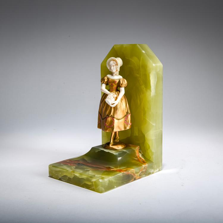 Bild 2 zu Objekt, Buchst&uuml;tze mit Chryselephantinfigur 'Biedermeierdame', um 1922, Ferdinand Preiss, 178A 263