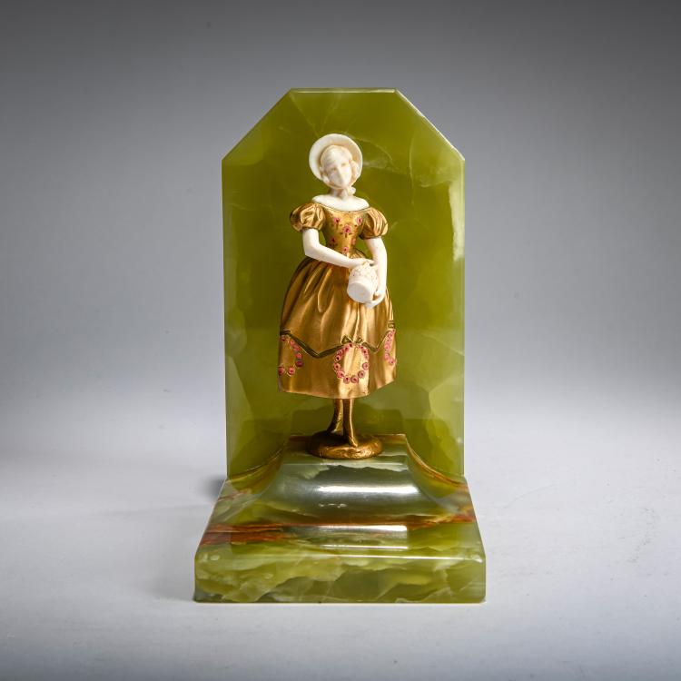 Bild 3 zu Objekt, Buchst&uuml;tze mit Chryselephantinfigur 'Biedermeierdame', um 1922, Ferdinand Preiss, 178A 263