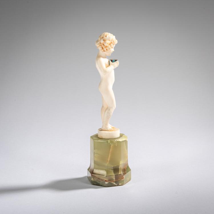 Bild 2 zu Objekt, Elfenbeinfigur 'M&auml;dchen mit Schatulle', vor 1914, Ferdinand Preiss, 178A 254