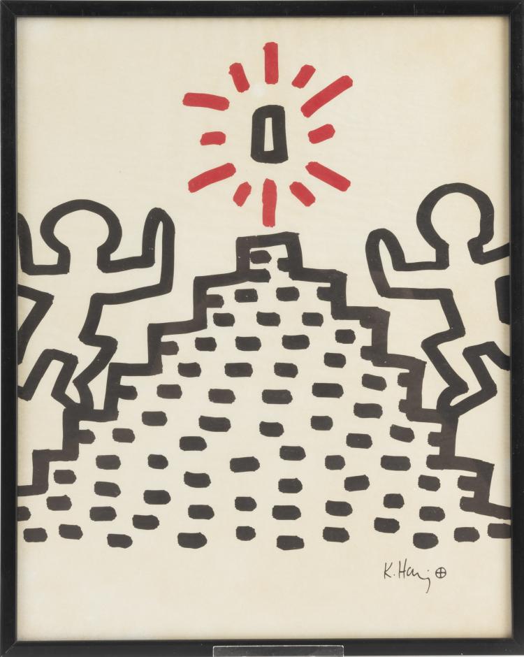 Hauptbild zu Objekt, Blatt aus der 'Bayer Suite', 1982, Keith Haring, Bayer AG (Publ.), 177C 684