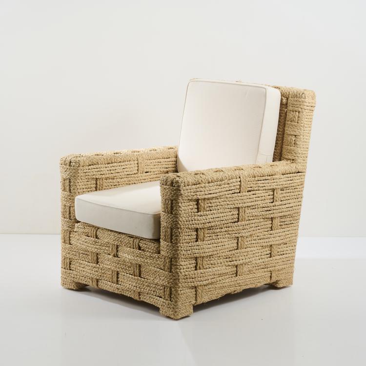 Hauptbild zu Objekt, Armchair 'Raffia', 1950s, Adrien Audoux (in the style of),Frida Minet (in the style of), Frankreich / France, 177A 214