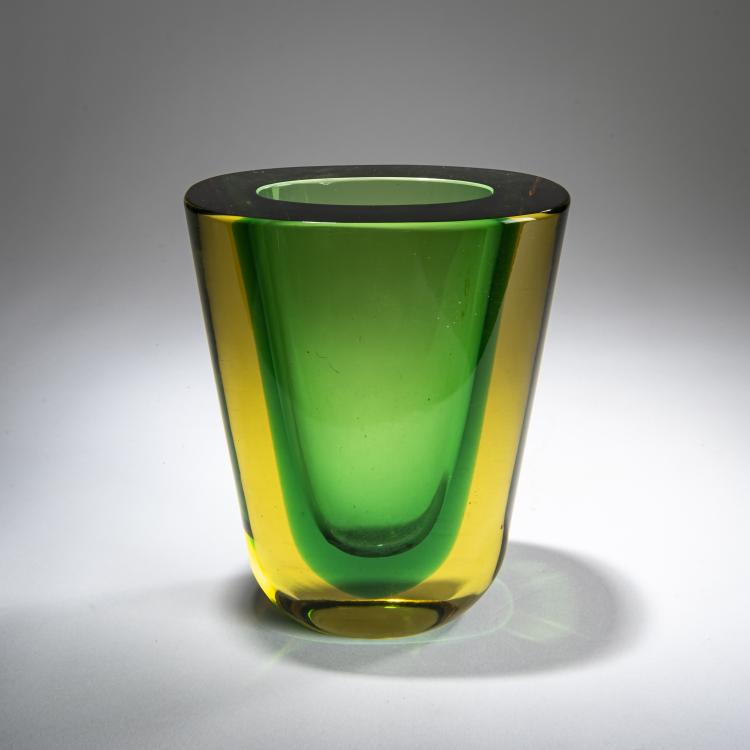 Hauptbild zu Objekt, Vase 'Sommerso verde giallo', 1953, Flavio Poli, Seguso Vetri d'Arte, Murano, 177B 593