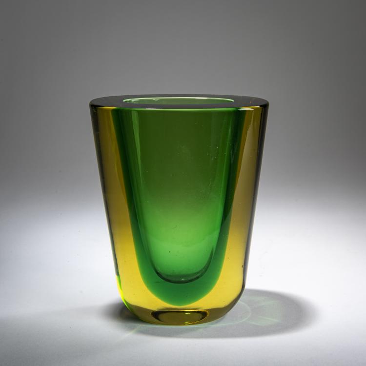 Bild 1 zu Objekt, Vase 'Sommerso verde giallo', 1953, Flavio Poli, Seguso Vetri d'Arte, Murano, 177B 593