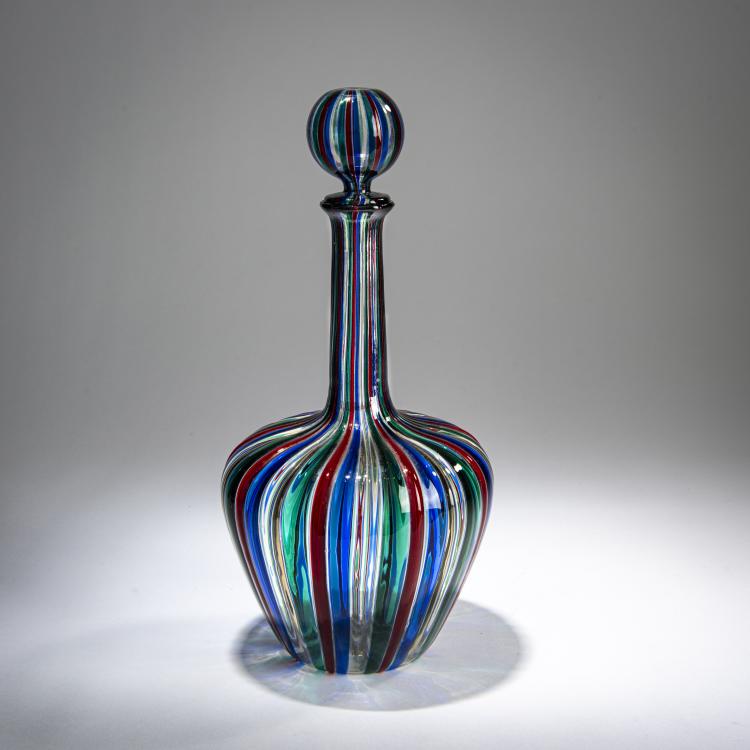 Hauptbild zu Objekt, Flasche mit Stopfen 'A canne', um 1950, Gio Ponti, Venini & C., Murano, 177B 549