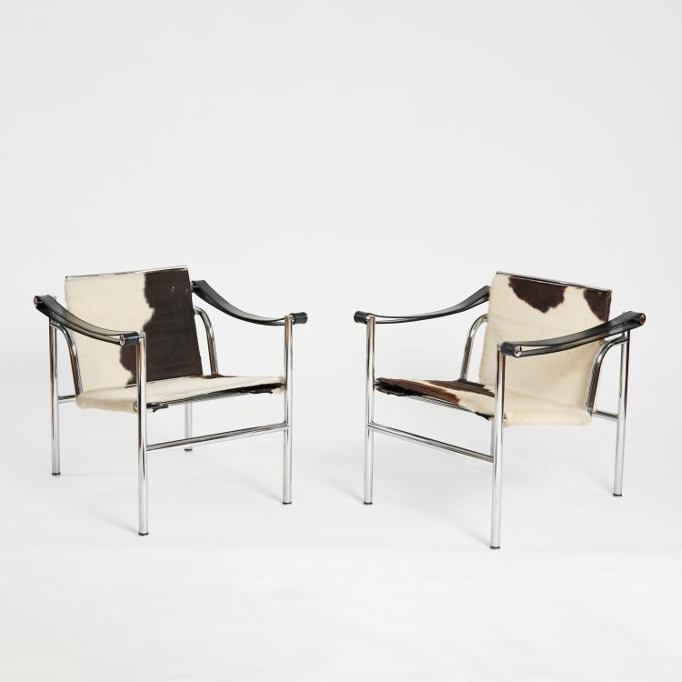 Hauptbild zu Objekt, Zwei Armlehnsessel 'LC 1', 1928 (Entwurf), Pierre Jeanneret,Charlotte Perriand,Le Corbusier Charles-&Eacute;douard Jeanneret-Gris, Cassina, Mailand / Milan, 178B 518