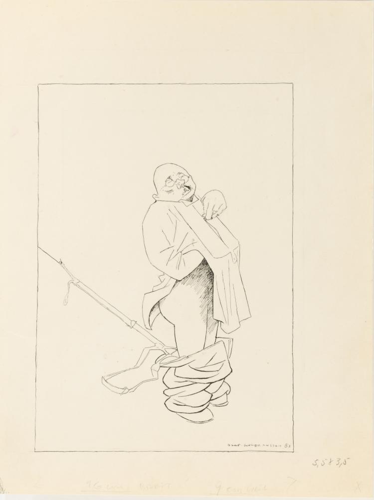 Hauptbild zu Objekt, Man with his Pants Down, 1953, Olaf Gulbransson, 177C 641