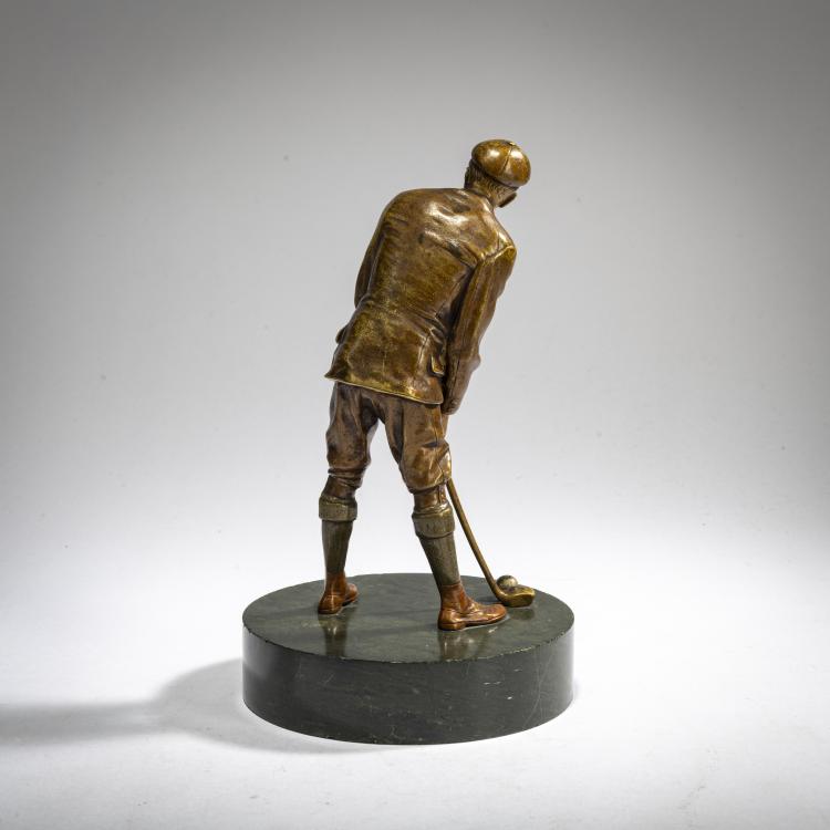 Bild 1 zu Objekt, Bronzefigur 'Golfspieler', um 1900, Franz Xaver Bergmann, Bergmann, Franz Xaver, Wien / Vienna, 178A 220