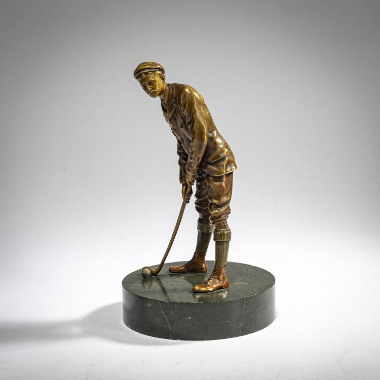 Bild 2 zu Objekt, Bronzefigur 'Golfspieler', um 1900, Franz Xaver Bergmann, Bergmann, Franz Xaver, Wien / Vienna, 178A 220