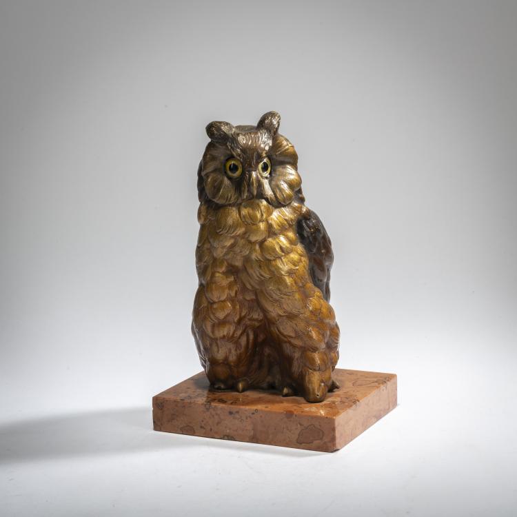 Hauptbild zu Objekt, Bronzefigur 'Uhu', um 1900, Franz Xaver Bergmann, Bergmann, Franz Xaver, Wien / Vienna, 178A 221