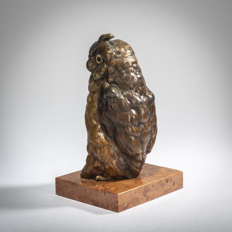 Bild 2 zu Objekt, Bronzefigur 'Uhu', um 1900, Franz Xaver Bergmann, Bergmann, Franz Xaver, Wien / Vienna, 178A 221
