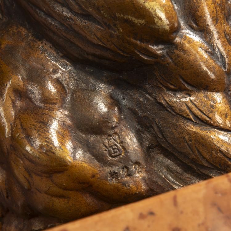 Bild 3 zu Objekt, Bronzefigur 'Uhu', um 1900, Franz Xaver Bergmann, Bergmann, Franz Xaver, Wien / Vienna, 178A 221