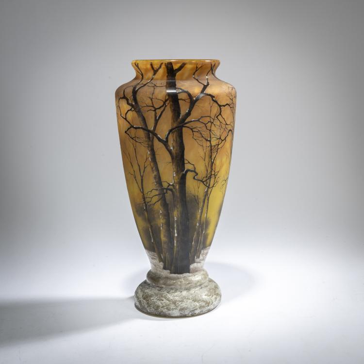 Hauptbild zu Objekt, Tall Vase 'Cr&eacute;puscule neige' or 'Paysage hiver', c. 1902, Daum Fr&egrave;res, Nancy, 178A 10