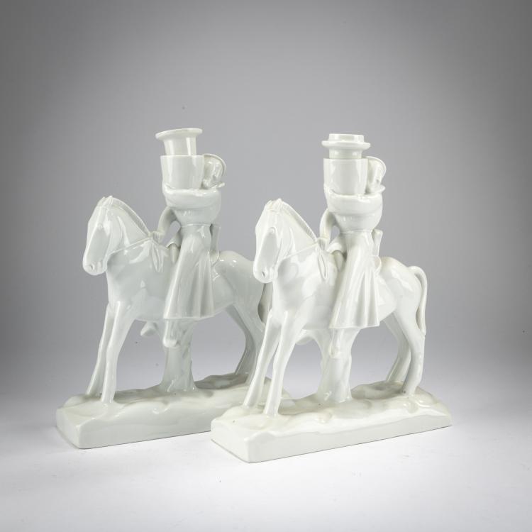 Bild 1 zu Objekt, Zwei 'Leuchterreiter', 1918/19, Gerhard Marcks, Meissen, StPM, 178A 334